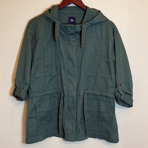 𝅺GAP Army Green Cotton Utility Jacket - Picture 1 of 13